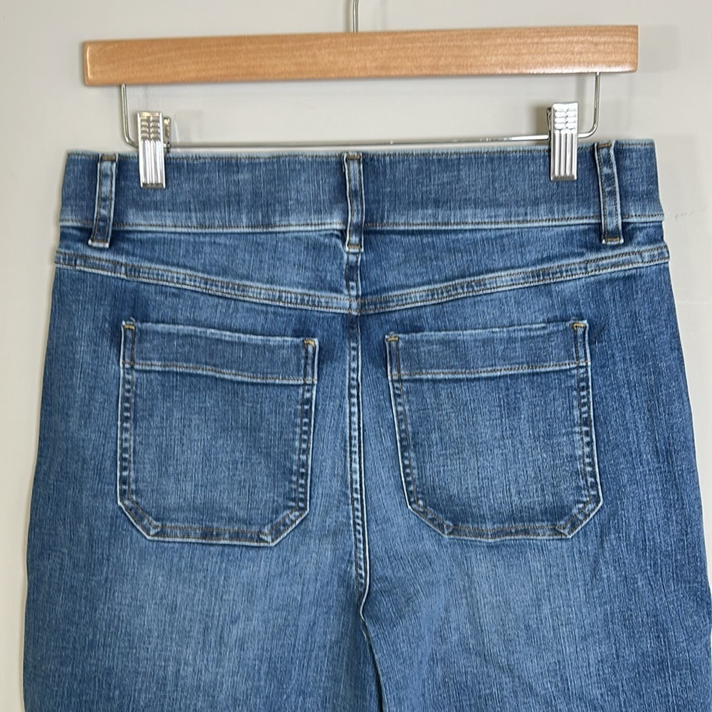 Spanx Cropped Wide Leg Jean Shaded Blue Shapewear Pockets High Rise sz M NEW - Picture 6 of 11